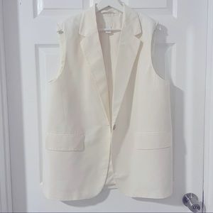 🌟H&M🌟SLEEVELESS WHITE BLAZER SUIT VEST